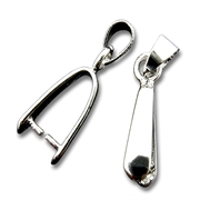 Vedhæng, bail. Platineret messing. 23 mm